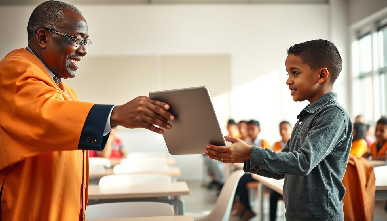 Menteri Pendidikan Berikan Bantuan Laptop untuk Siswa Kurang Mampu